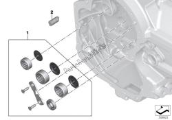 Set cams.bearing transmission engine end