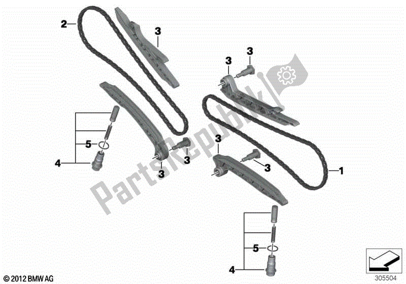 Todas las partes para Cadena De Distribución Del Tren De Válvulas De Distribución / árbol De Levas de BMW R 1200R K 53 2014 - 2018