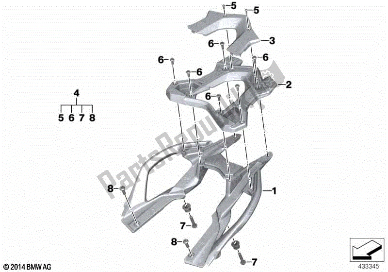 Toutes les pièces pour le Support F Top Case du BMW R 1200 RS K 54 2015 - 2018