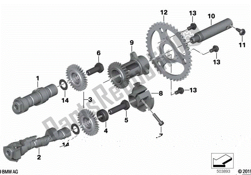 Todas las partes para árbol De Levas, Polea, Eje Intermedio de BMW R 1200 RS K 54 2015 - 2018