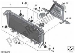 radiador do motor com ferramentas de montagem