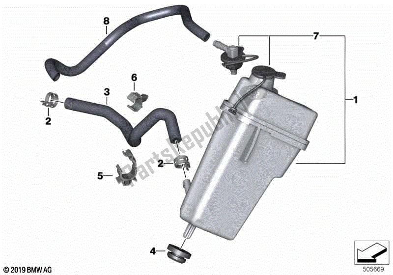 Todas las partes para Tanque De Expansión / Tubería de BMW R 1200 RS K 54 2015 - 2018