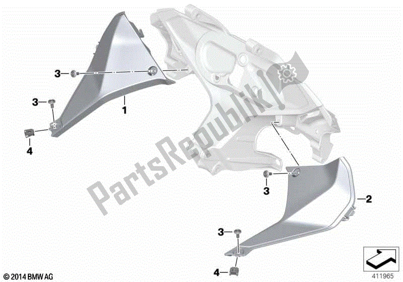 Todas las partes para Cubierta Interna de BMW R 1200 RS K 54 2015 - 2018