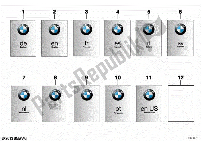 Todas las partes para Manual Del Propietario de BMW R 1200 RS K 54 2015 - 2018