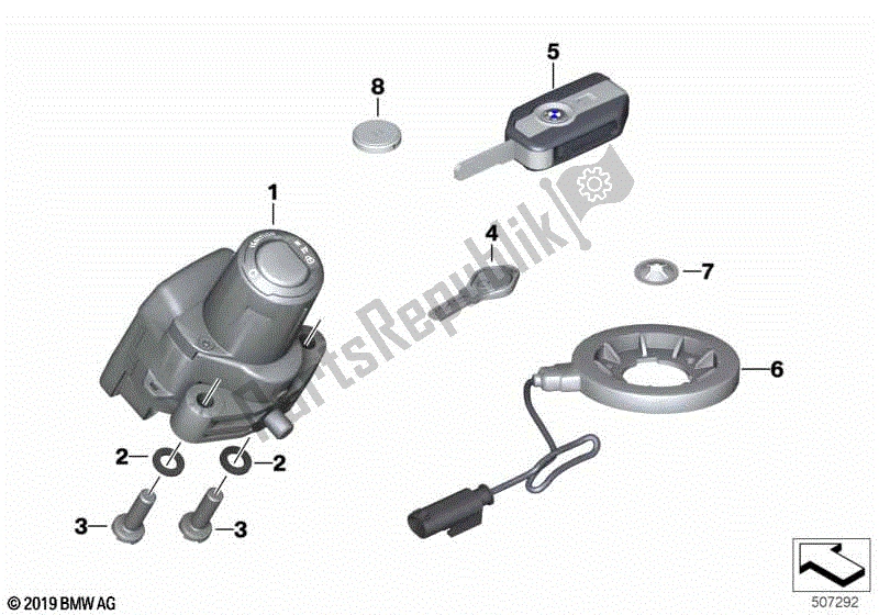 Todas las partes para Sistema De Bloqueo De Control Remoto Rf de BMW R 1200 RS K 54 2015 - 2018