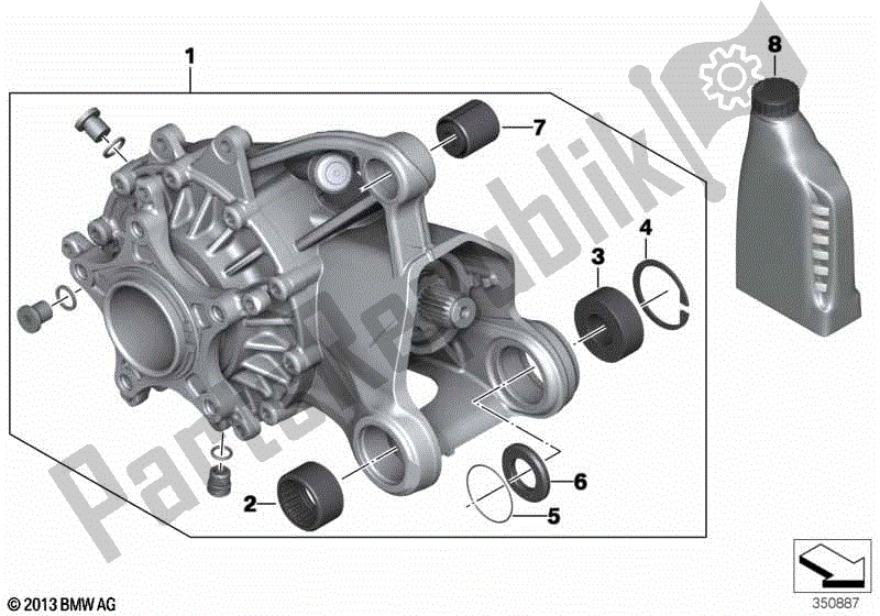 Todas las partes para Caja De Cambios En ángulo Recto, Trasera de BMW R 1200 RS K 54 2015 - 2018