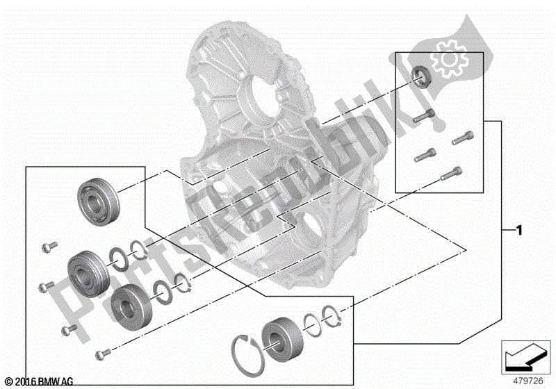 Todas las partes para Establecer La Tapa Del Diferencial Del Cojinete Del árbol De Levas de BMW R 1200 RS K 54 2015 - 2018