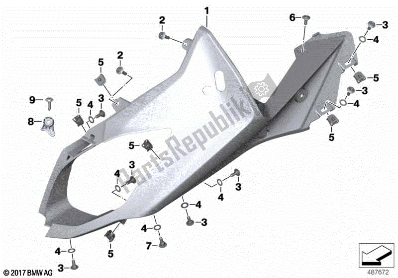 Todas las partes para Embellecedor Tapa Sección Superior de BMW R 1200 RS K 54 2015 - 2018