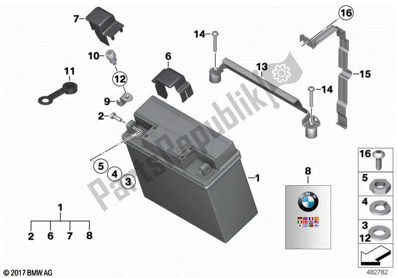 Todas las partes para Batería, Sin Mantenimiento de BMW R 1200 RT K 26 2004 - 2009