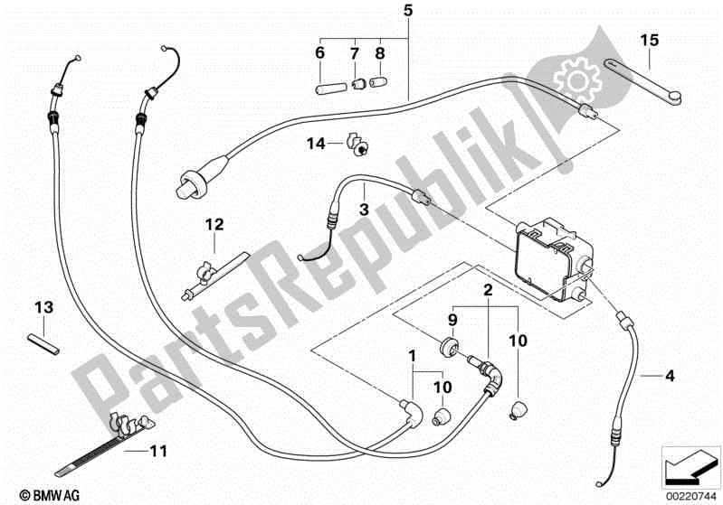 Alle onderdelen voor de Bowden Kabels van de BMW R 1200 RT K 26 2004 - 2009