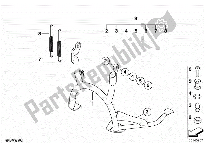 Todas las partes para Soporte Central de BMW R 1200 RT K 26 2004 - 2009