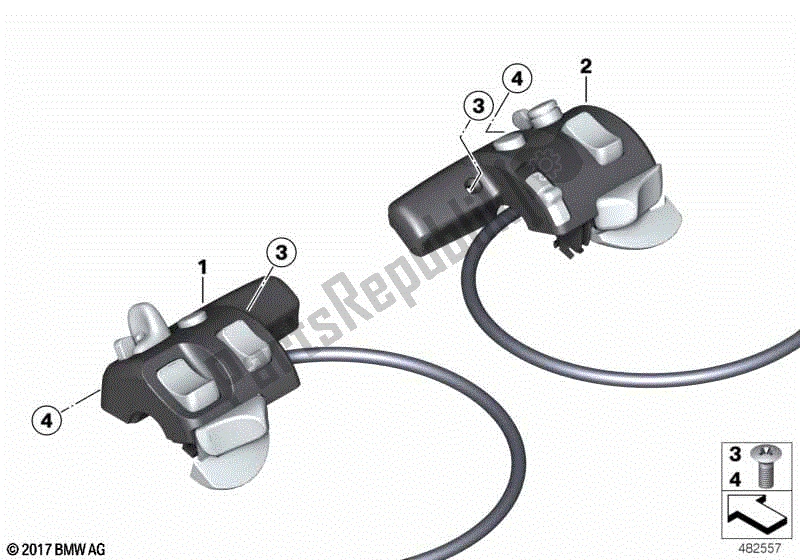 Todas las partes para Interruptor Combinado En El Manillar de BMW R 1200 RT K 26 2004 - 2009