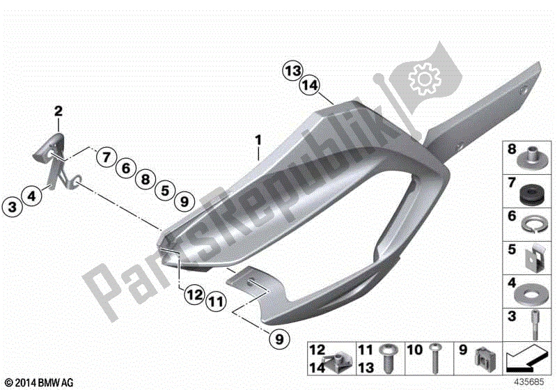 Alle onderdelen voor de Motor Spoiler Montage Onderdelen van de BMW R 1200 RT K 26 2004 - 2009