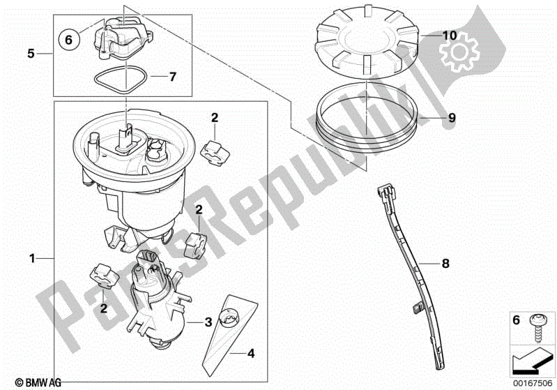 Todas las partes para Bomba De Combustible Y Sensor De Nivel De Combustible de BMW R 1200 RT K 26 2004 - 2009