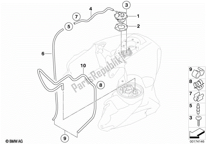 Alle onderdelen voor de Brandstoftank Ventilatie van de BMW R 1200 RT K 26 2004 - 2009