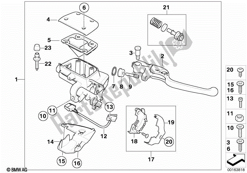 Alle onderdelen voor de Handrem Hendel van de BMW R 1200 RT K 26 2004 - 2009