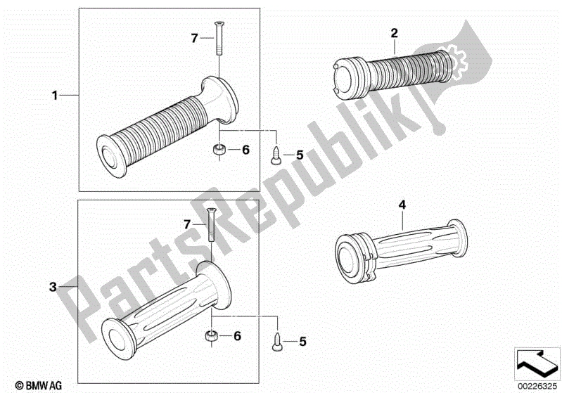 Todas las partes para Empuñadura De Manillar, Calefactable de BMW R 1200 RT K 26 2004 - 2009