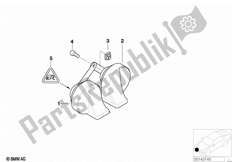 Todas las partes para Cuerno de BMW R 1200 RT K 26 2004 - 2009