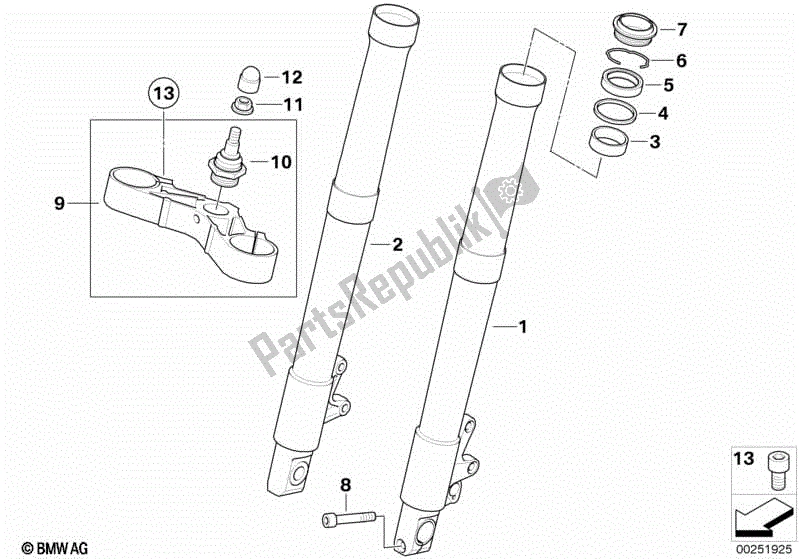 Todas las partes para Tubo Interior / Soporte De Horquilla, Inferior? 41 Mm de BMW R 1200 RT K 26 2004 - 2009