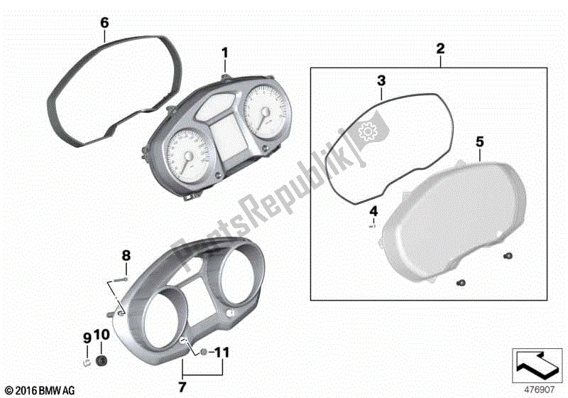 Todas las partes para Combinación De Instrumentos de BMW R 1200 RT K 26 2004 - 2009