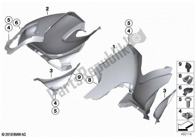 Todas las partes para Panel De Revestimiento Lateral Trasero de BMW R 1200 RT K 26 2004 - 2009