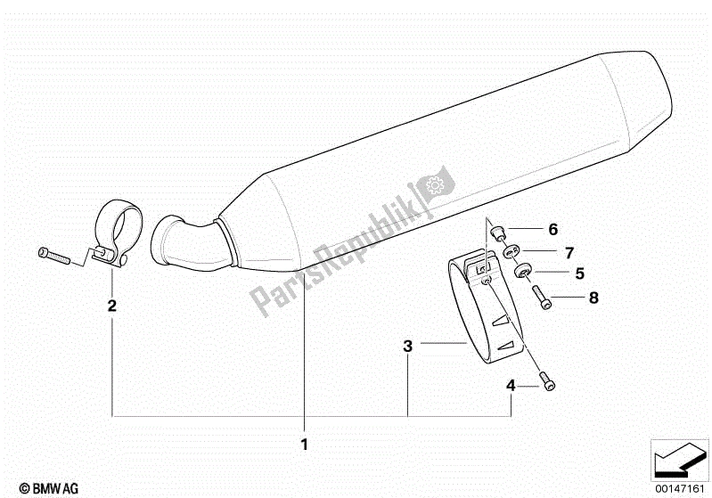 Todas las partes para Sistema De Silenciador de BMW R 1200 RT K 26 2004 - 2009