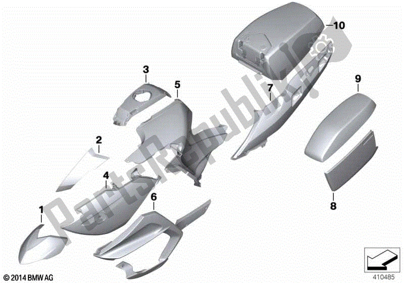 Todas las partes para Piezas Imprimadas Para Vehículos Oficiales de BMW R 1200 RT K 26 2004 - 2009