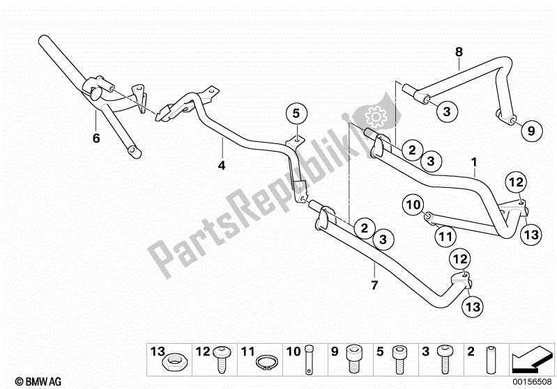 Todas las partes para Barra De Seguridad Trasera de BMW R 1200 RT K 26 2004 - 2009