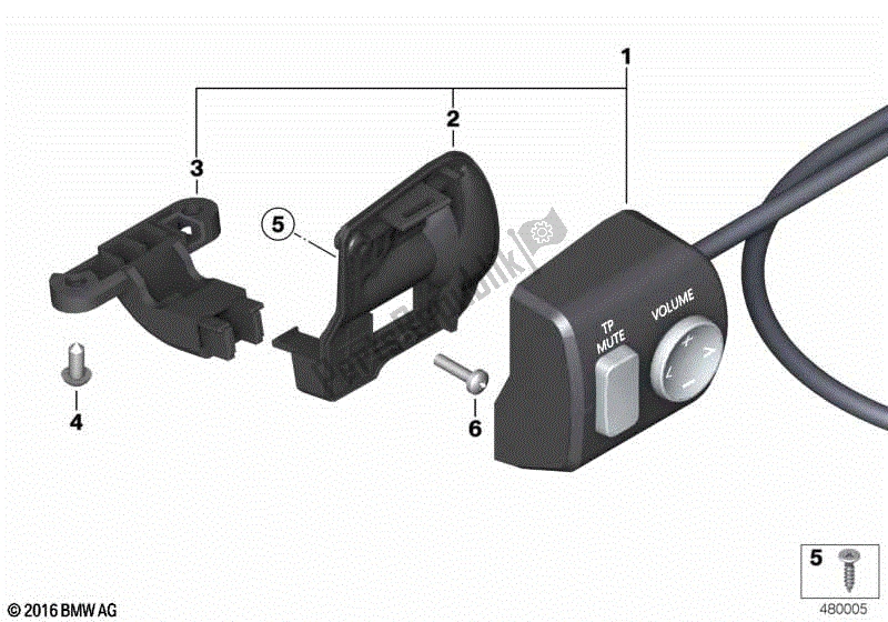 Alle onderdelen voor de Afstandsbediening Radio I van de BMW R 1200 RT K 26 2004 - 2009