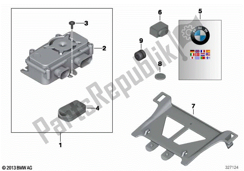 Alle onderdelen voor de Retrofit Antidiefstalalarmsysteem van de BMW R 1200 RT K 26 2004 - 2009