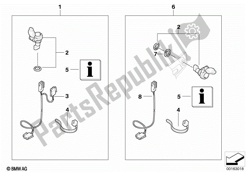 Todas las partes para Kit De Reequipamiento, Enchufe de BMW R 1200 RT K 26 2004 - 2009