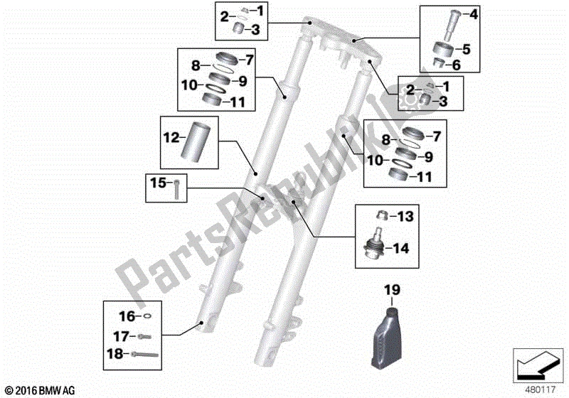 Todas las partes para Servicio De Horquillas Telescópicas de BMW R 1200 RT K 26 2004 - 2009