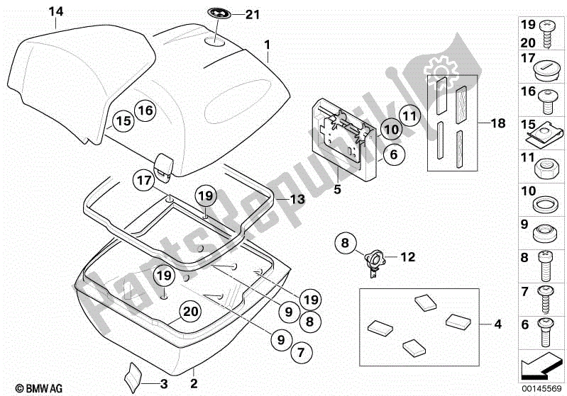 Todas las partes para Piezas Individuales Para Baúl 49l de BMW R 1200 RT K 26 2004 - 2009