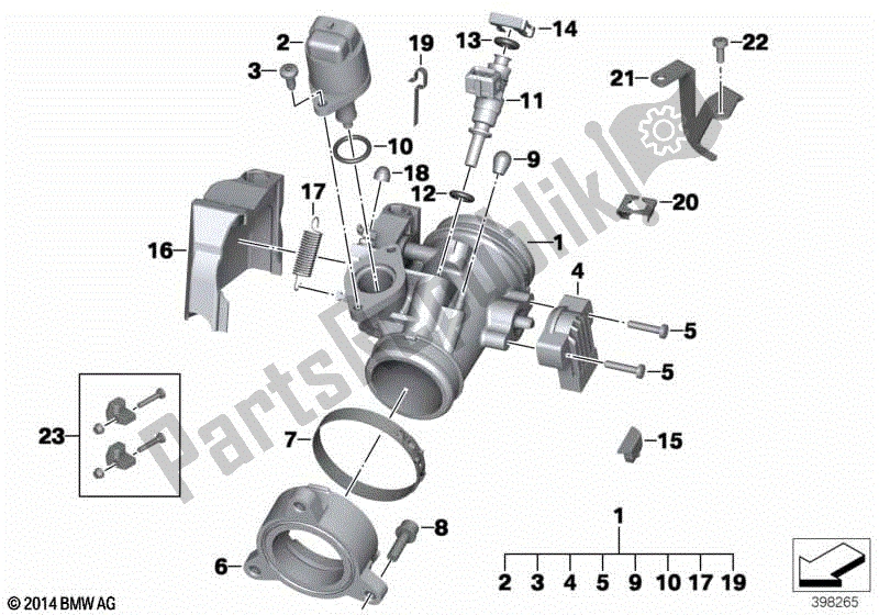 Todas las partes para Conjunto De Carcasa Del Acelerador de BMW R 1200 RT K 26 2004 - 2009