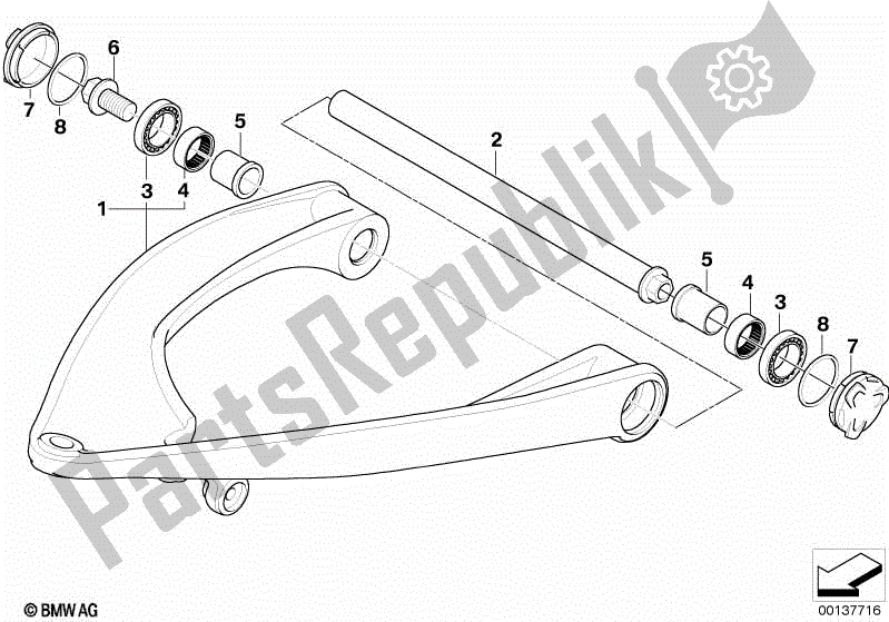 Toutes les pièces pour le Bras Oscillant du BMW R 1200 RT K 26 2004 - 2009