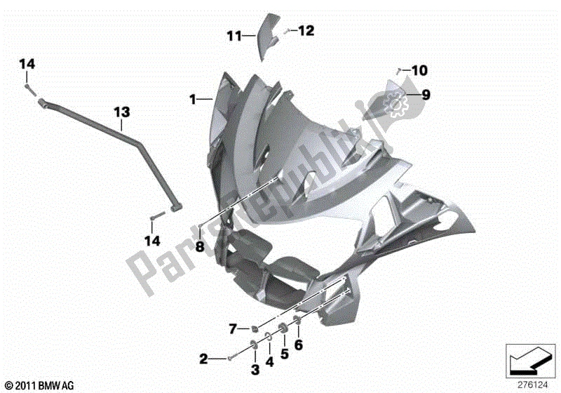 Todas las partes para Parte Superior Del Panel De Moldura de BMW R 1200 RT K 26 2004 - 2009