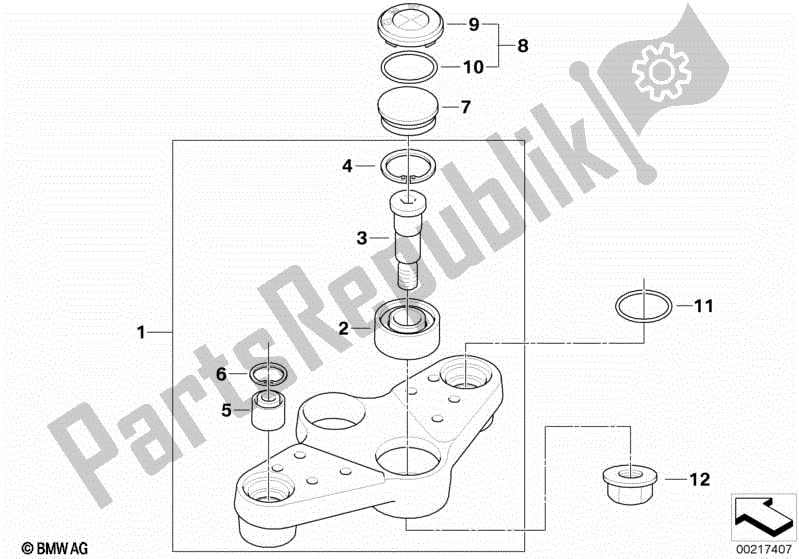 Todas las partes para Horquilla Cruzada Superior de BMW R 1200 RT K 26 2004 - 2009