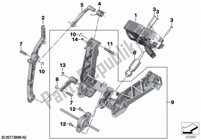 Alle onderdelen voor de Windschermverstelling, Elektr. Van de BMW R 1200 RT K 26 2004 - 2009