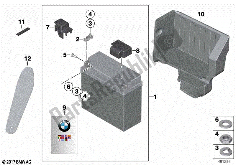 Todas las partes para Batería Auxiliar, Veh. De BMW R 1200 RT K 26 2010 - 2013