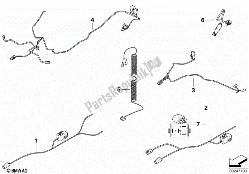 Todas las partes para Vehículo Especial Cable Auxiliar de BMW R 1200 RT K 26 2010 - 2013