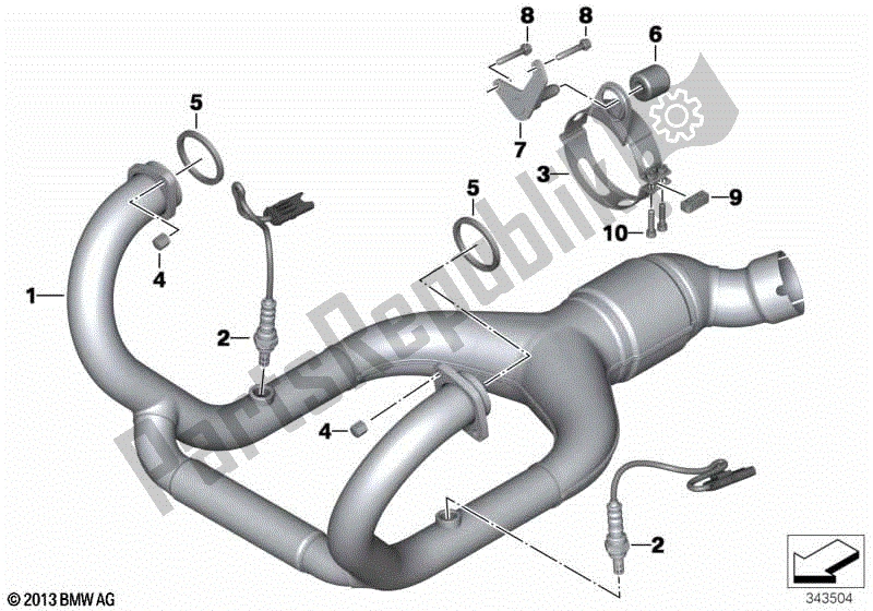 Todas las partes para Partes Del Sistema De Escape Con Soportes de BMW R 1200 RT K 26 2010 - 2013