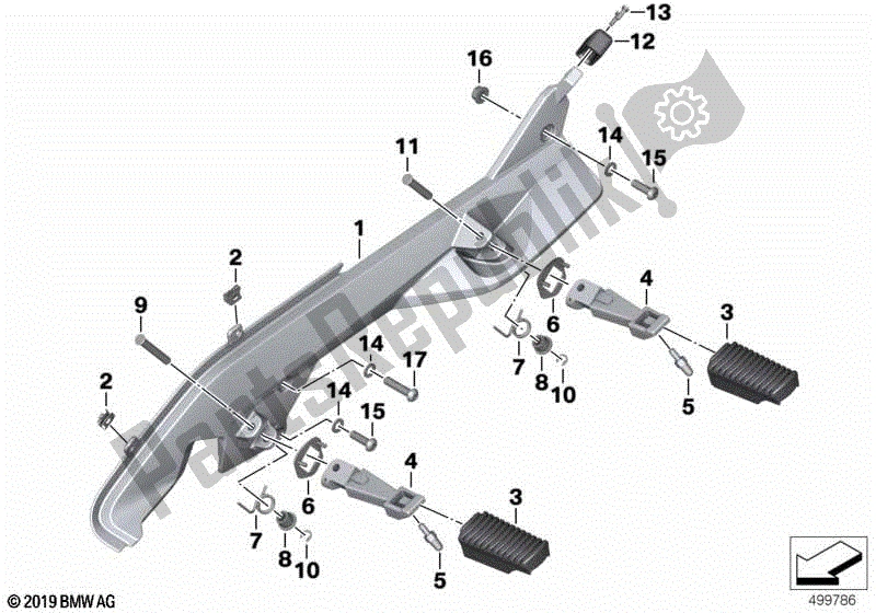 Todas las partes para Sistema De Estriberas de BMW R 1200 RT K 26 2010 - 2013