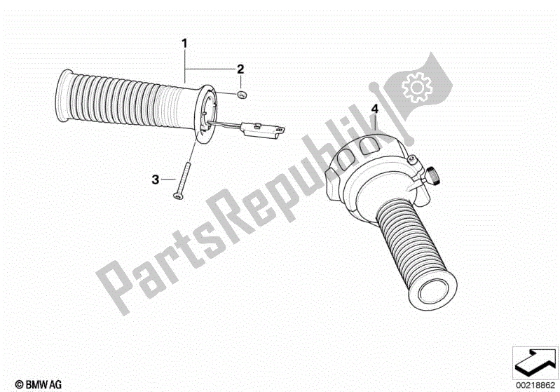 Todas las partes para Puños De Manillar Para Vehículos Especiales de BMW R 1200 RT K 26 2010 - 2013