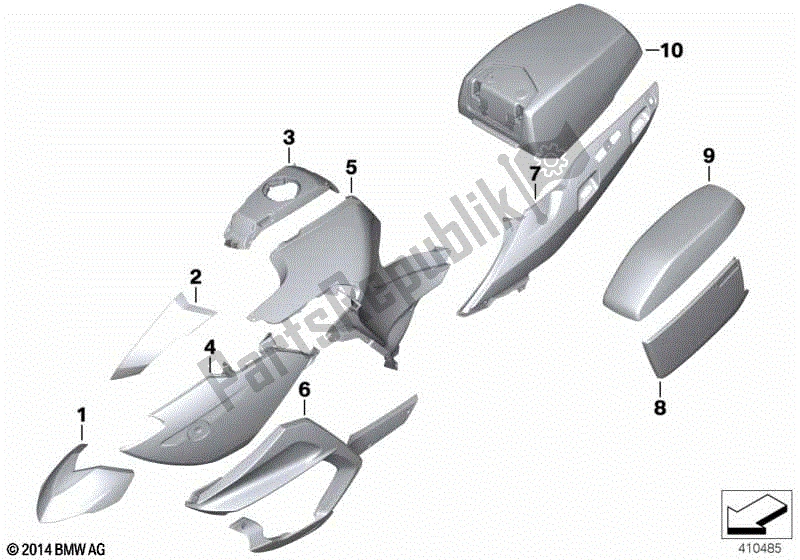 Todas las partes para Piezas Imprimadas Para Vehículos Oficiales de BMW R 1200 RT K 26 2010 - 2013