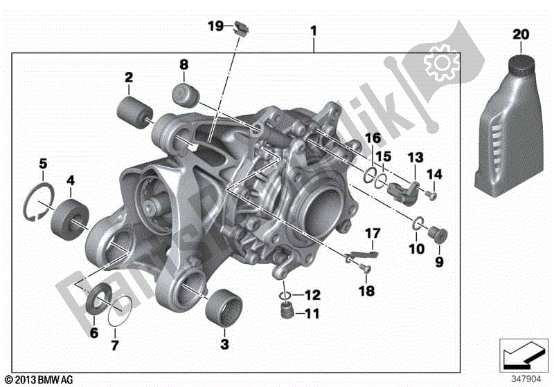 Todas las partes para Caja De Cambios En ángulo Recto Con Ventilación de BMW R 1200 RT K 26 2010 - 2013