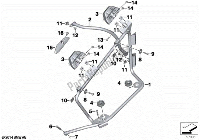 Toutes les pièces pour le Porte-valise, Véhicule Officiel du BMW R 1200 RT K 52 2013 - 2018