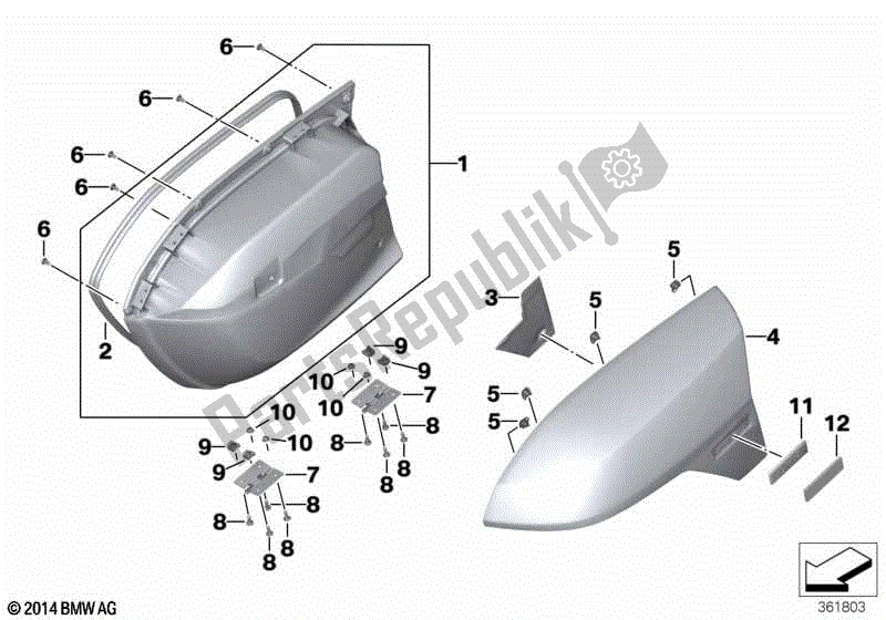 Toutes les pièces pour le Couvercle Du Boîtier à La Partie Inférieure Du Boîtier du BMW R 1200 RT K 52 2013 - 2018