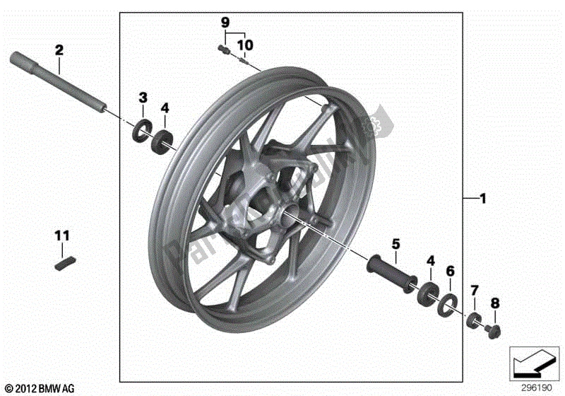 Todas las partes para Llanta De Fundición Delantera de BMW R 1200 RT K 52 2013 - 2018