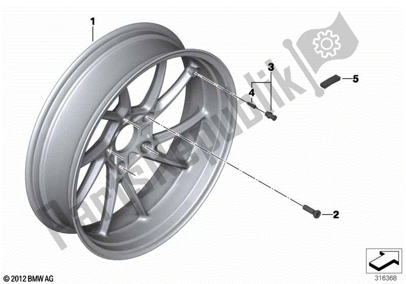 Toutes les pièces pour le Jante En Fonte, Arrière du BMW R 1200 RT K 52 2013 - 2018