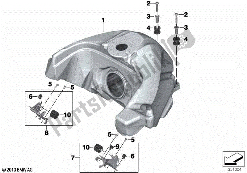 Todas las partes para Depósito De Combustible Con Tubo De Llenado de BMW R 1200 RT K 52 2013 - 2018